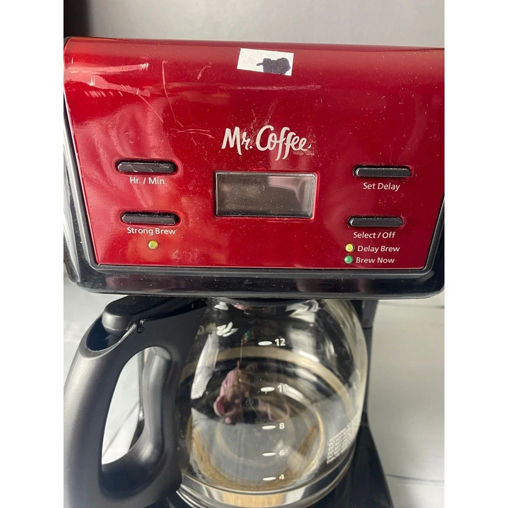 Mr Coffee 12 Cup Coffee Maker Red Black Programmable Delay Brew Functionality